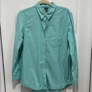 Eddie Bauer Mint GreenTeal stripe Button-Down Shirt